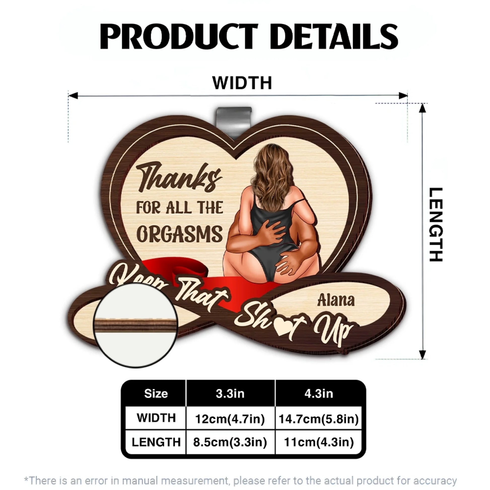 Personalized Wooden Car Visor Clip Product Details