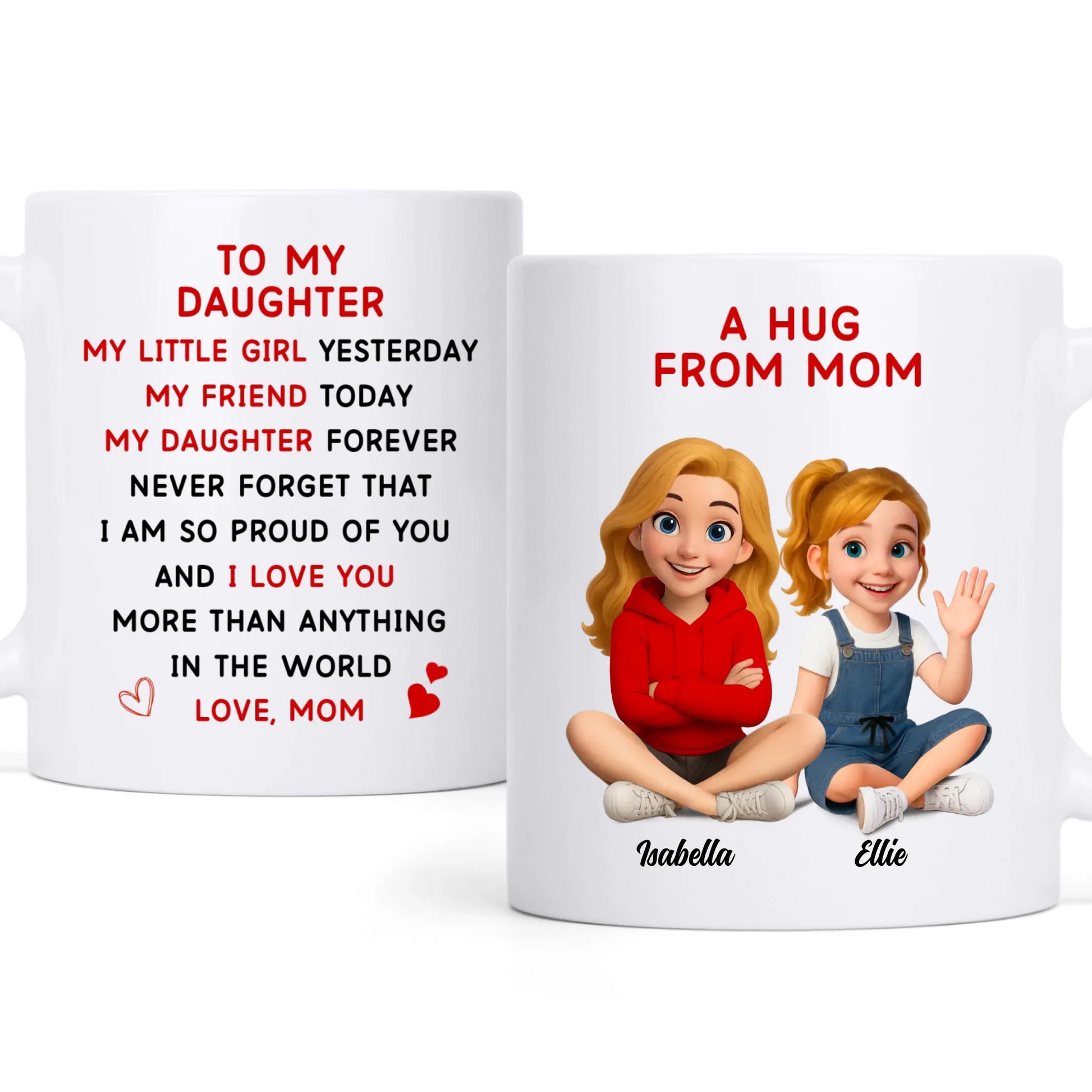 Meaningful Daughter Gift Mug With Family Characters