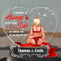 Always by your side personalized acrylic car hanger for couples
