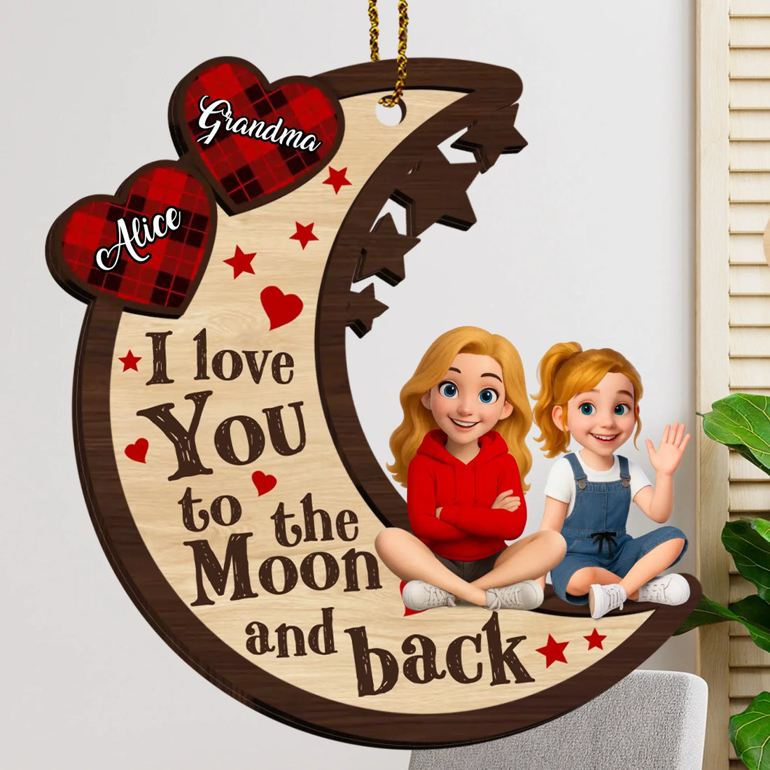 I Love You - Personalized Wooden Ornament