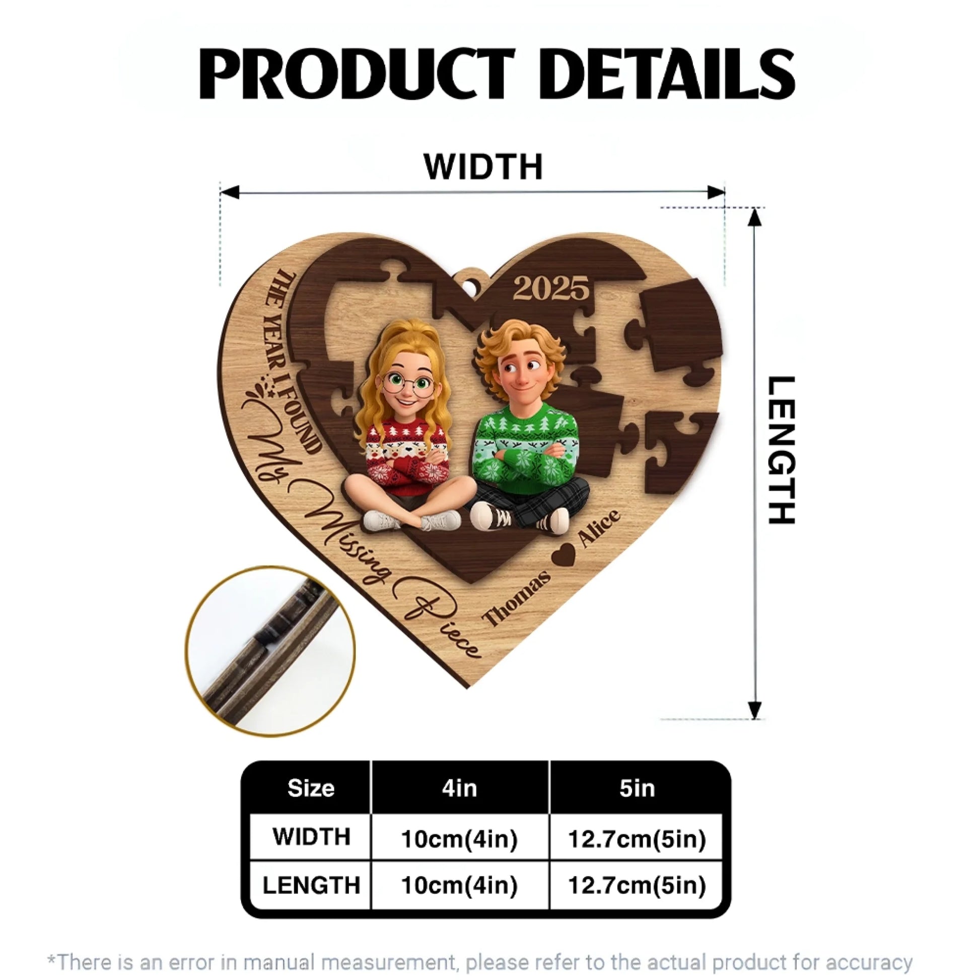 Personalized Wooden Ornament Product Details And Size Guide