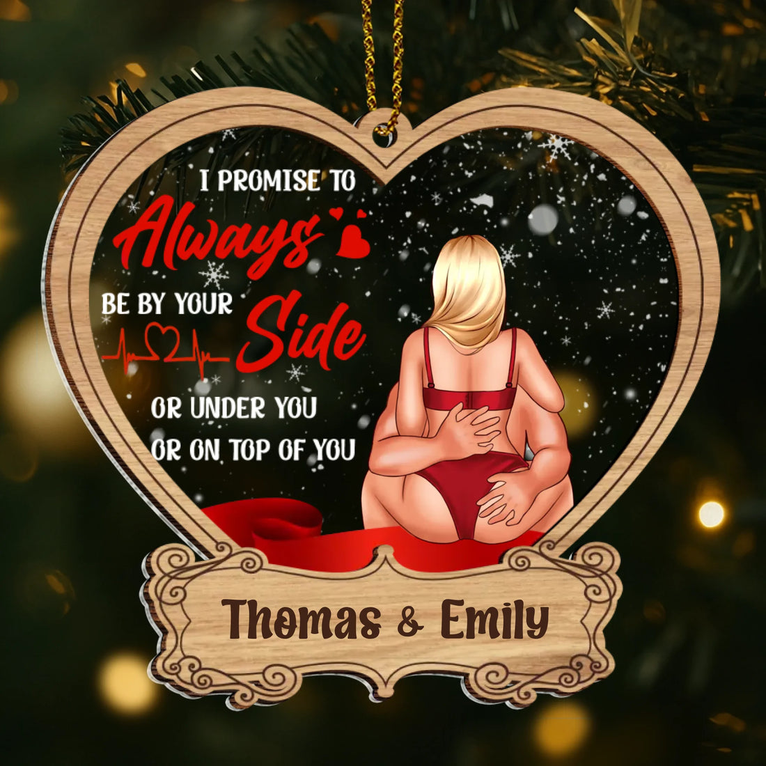 Always By Your Side - Personalized Acrylic & Wood Ornament
