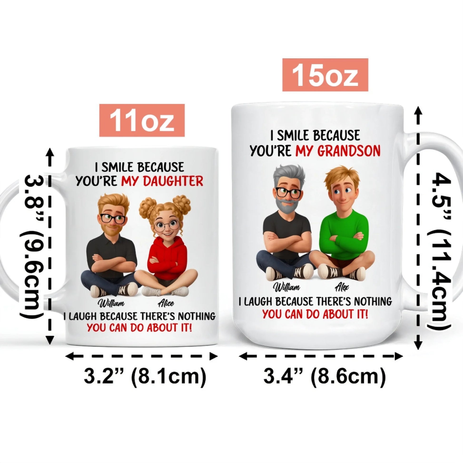 Custom Family Coffee Mug Size Guide 11oz And 15oz