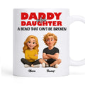 Personalized father and daughter coffee mug with custom character illustration