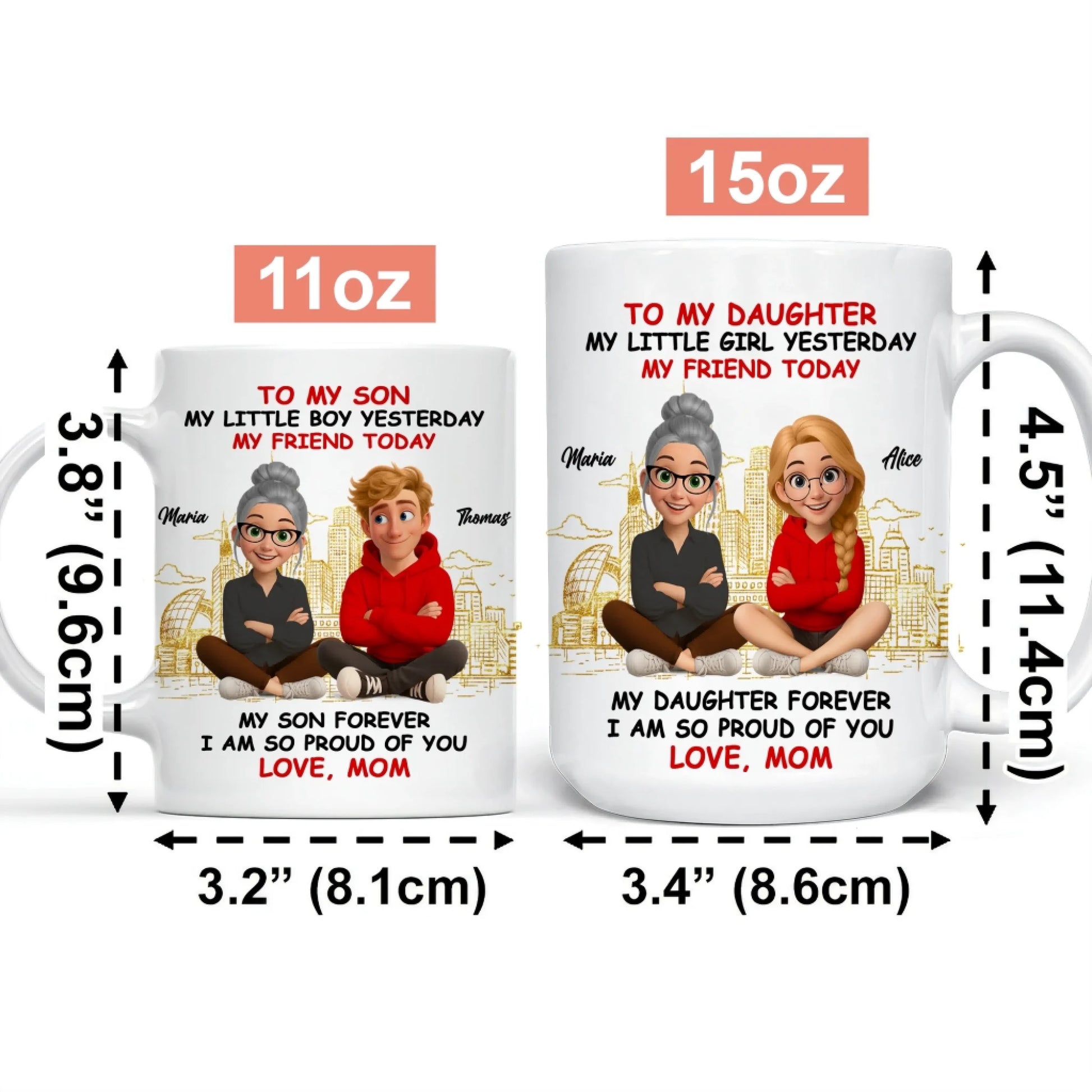 Custom Son Or Daughter Coffee Mug Size Guide 11oz And 15oz
