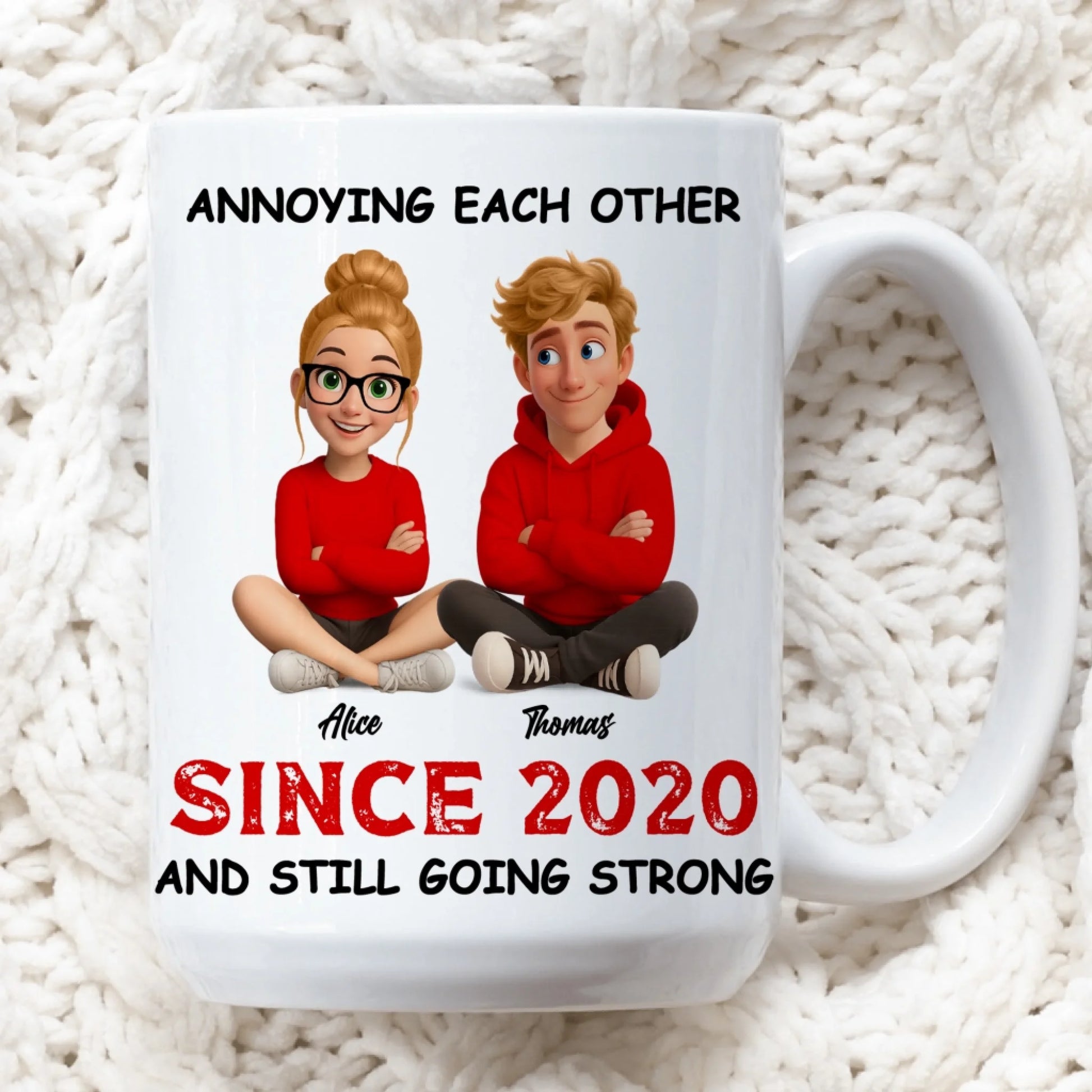 Custom Couple Coffee Mug With Names And Year