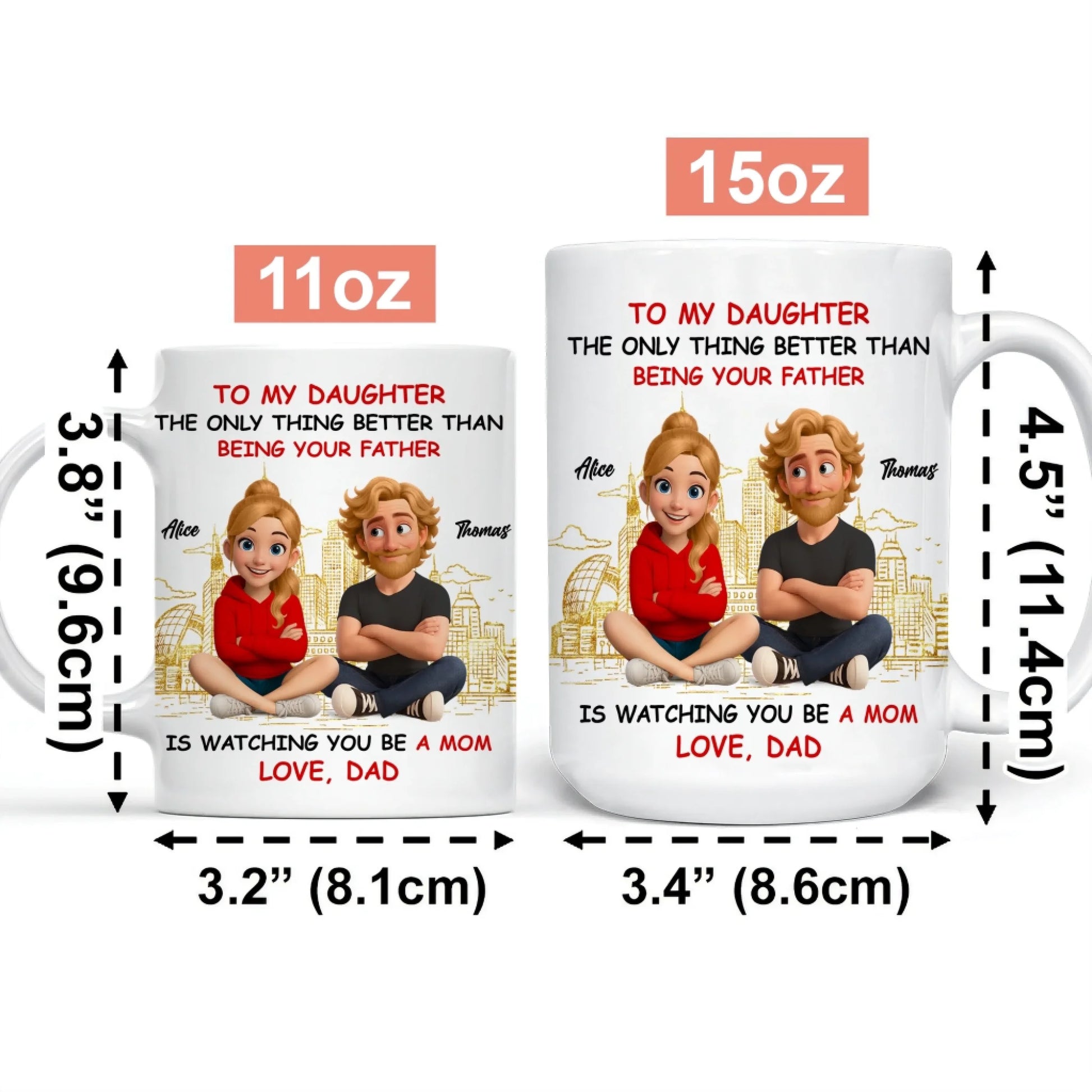 Personalized Coffee Mug Size Guide 11oz And 15oz