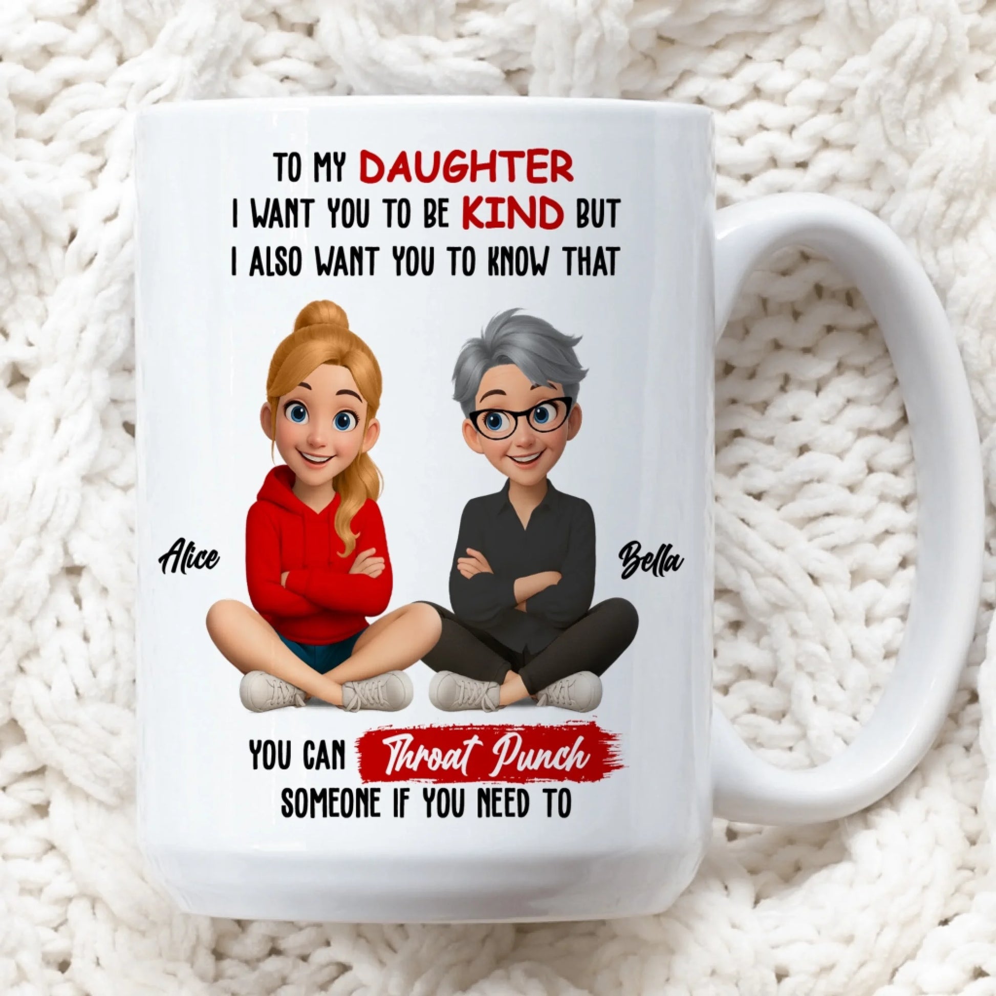 Meaningful Daughter Gift Mug Featuring Custom Character Artwork