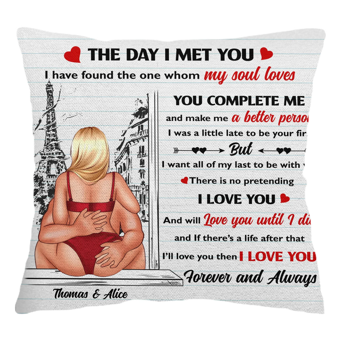 I Love You - Personalized Throw Pillow