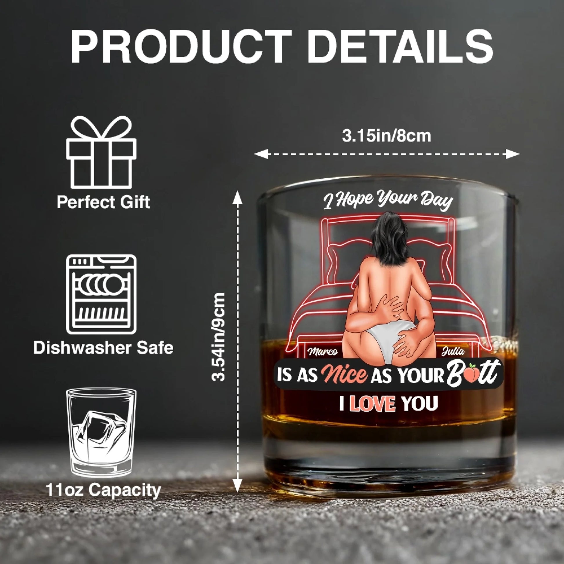 Personalized Whiskey Glass Product Details
