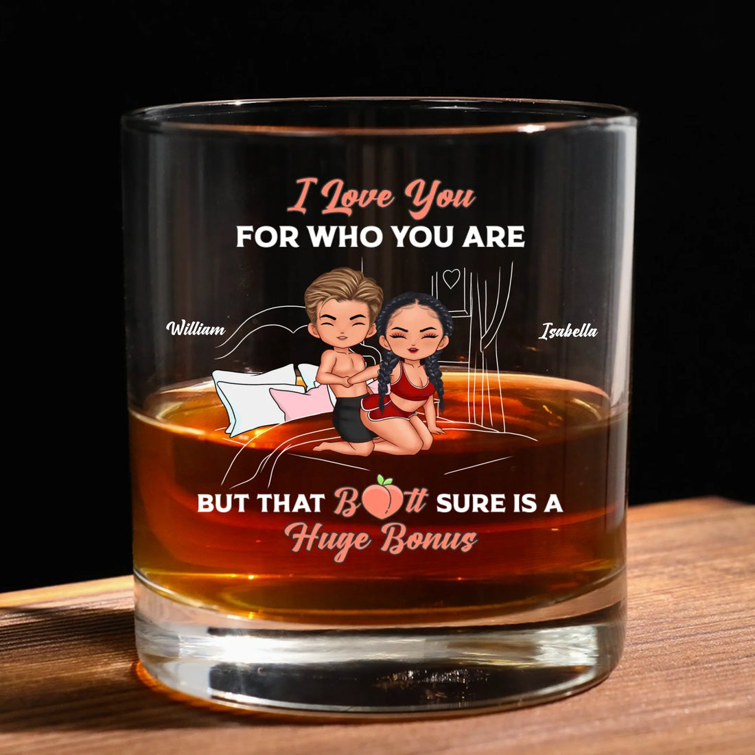 I Love You - Personalized Whiskey Glass
