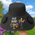 Pot Head Personalized Solar Fan Hat For Plant Lovers