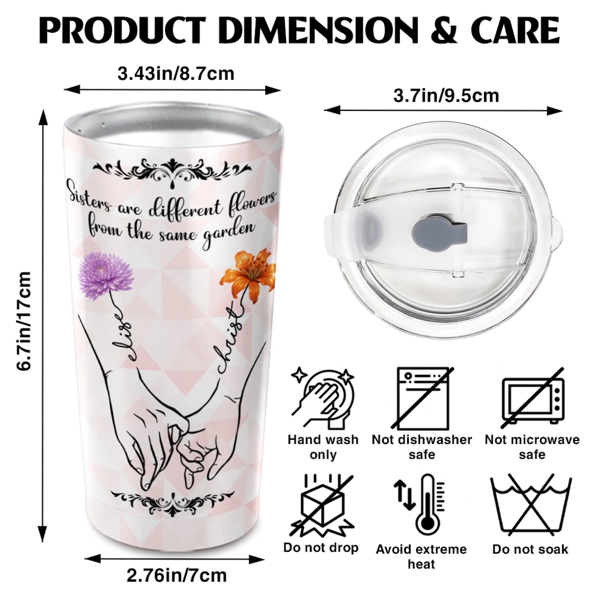 20 oz tumbler dimensions and product specifications
