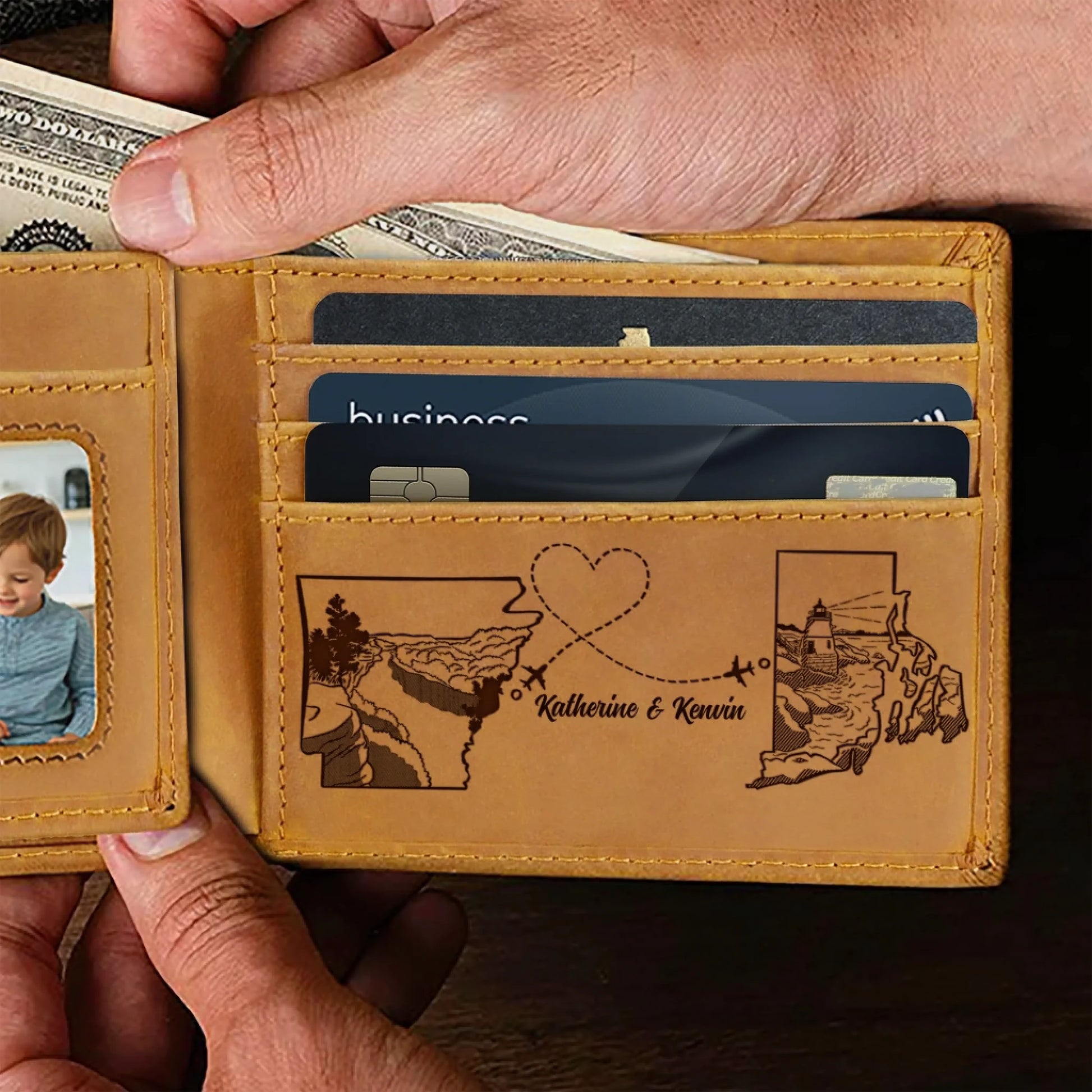 Long Distance Relationship Wallet Gift For Him
