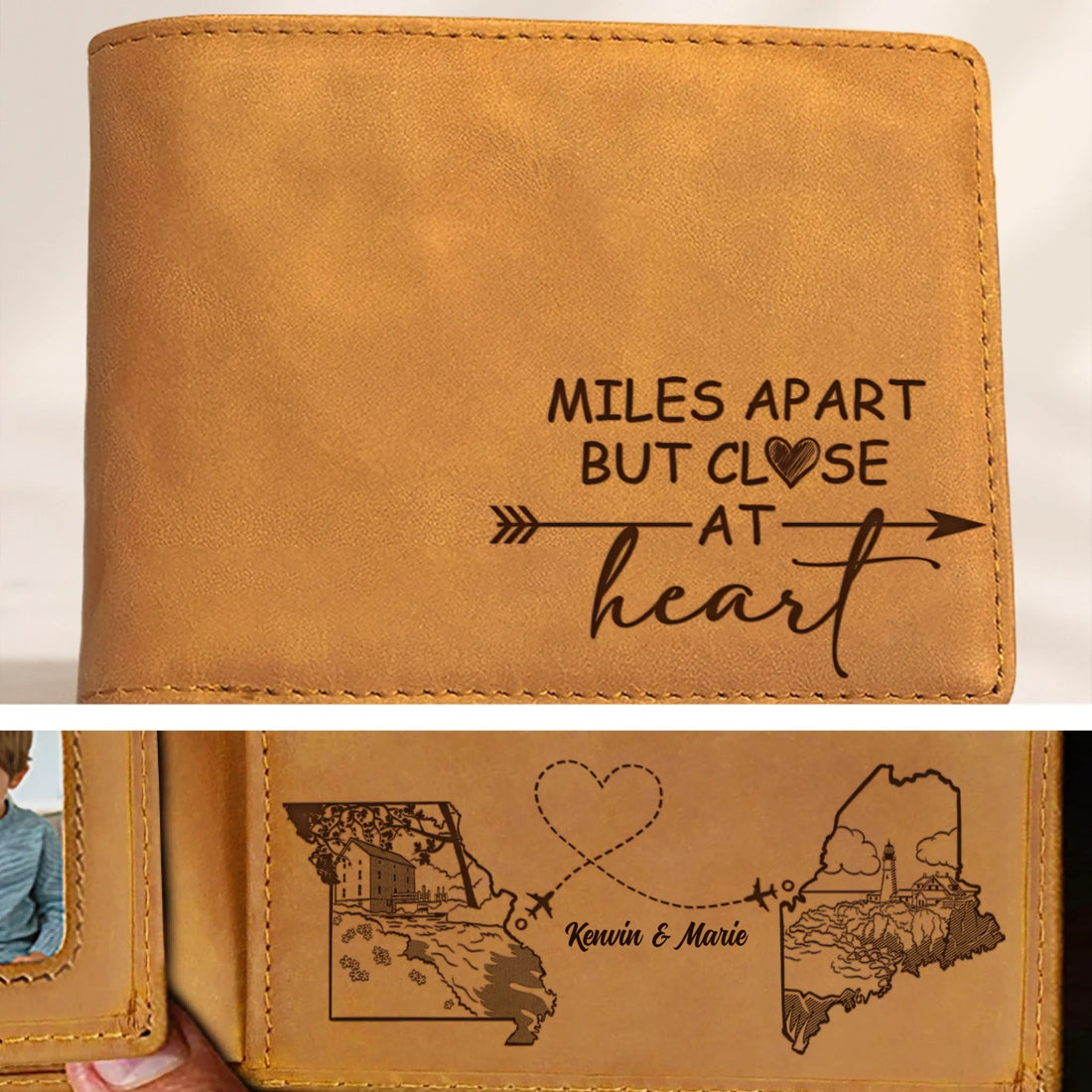 Close At Heart - Personalized Men's Leather Wallet