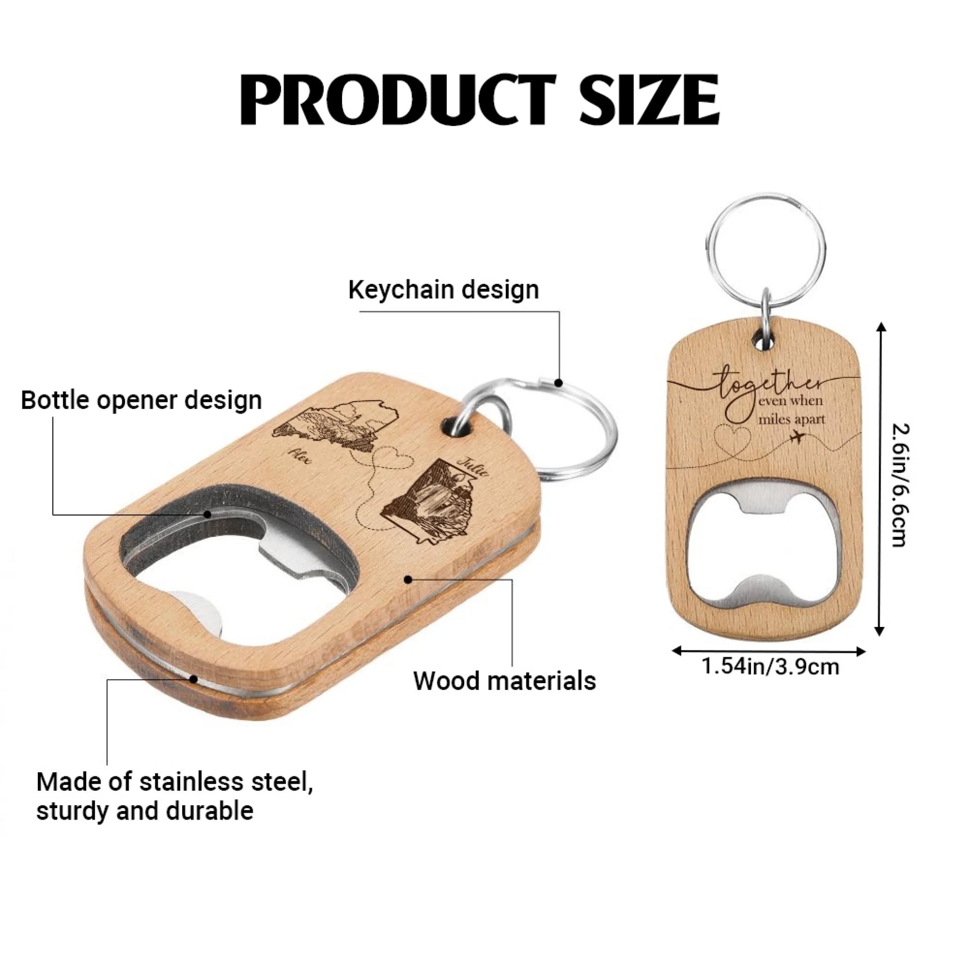 Wooden Bottle Opener Keychain Product Size And Features