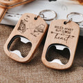 Couple Wooden Bottle Opener Keychain With Custom Artwork