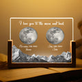 I love you personalized moon phase acrylic night light for couples