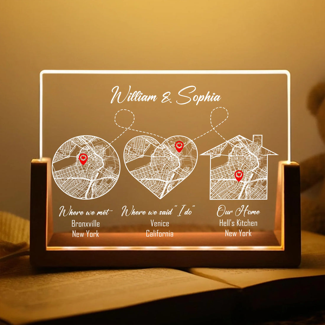 Our Anniversary Coordinates - Personalized Acrylic Night Light