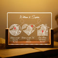 Personalized anniversary coordinates acrylic night light for couples