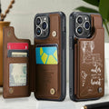 Leather Flip Wallet Phone Case With Card Holder Slots