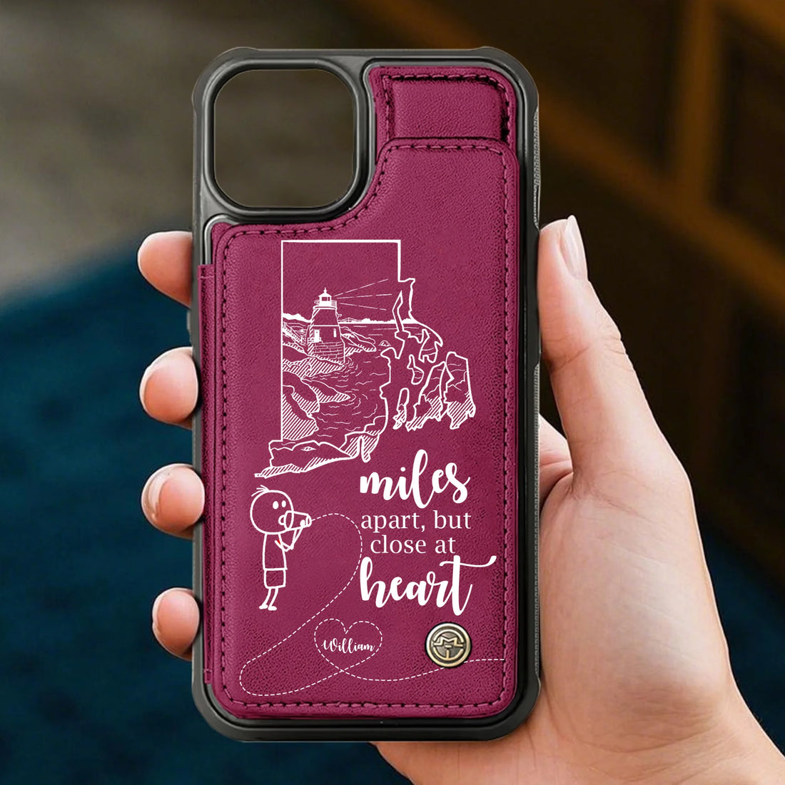Close At Heart - Personalized Leather Flip Wallet Phone Case