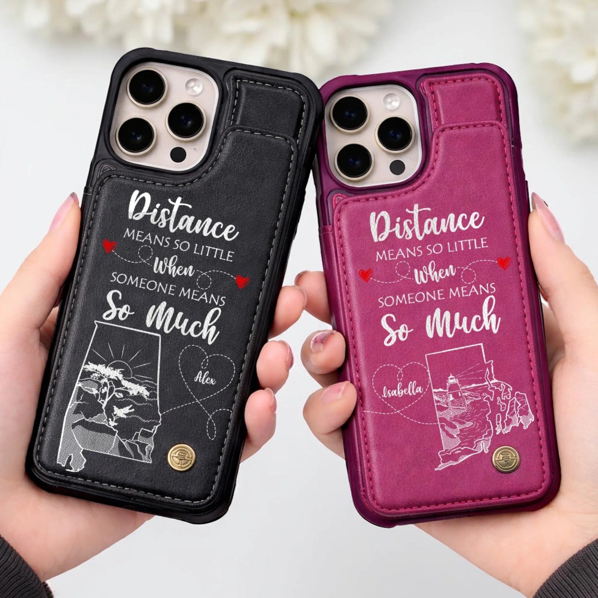 Personalized Long Distance Couple Phone Case Gift