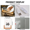Personalized coordinates acrylic night light size chart and specifications