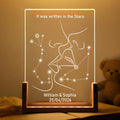 Written in the stars personalized acrylic night light with zodiac constellation artwork