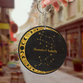 Zodiac inspired personalized couple keychain keepsake