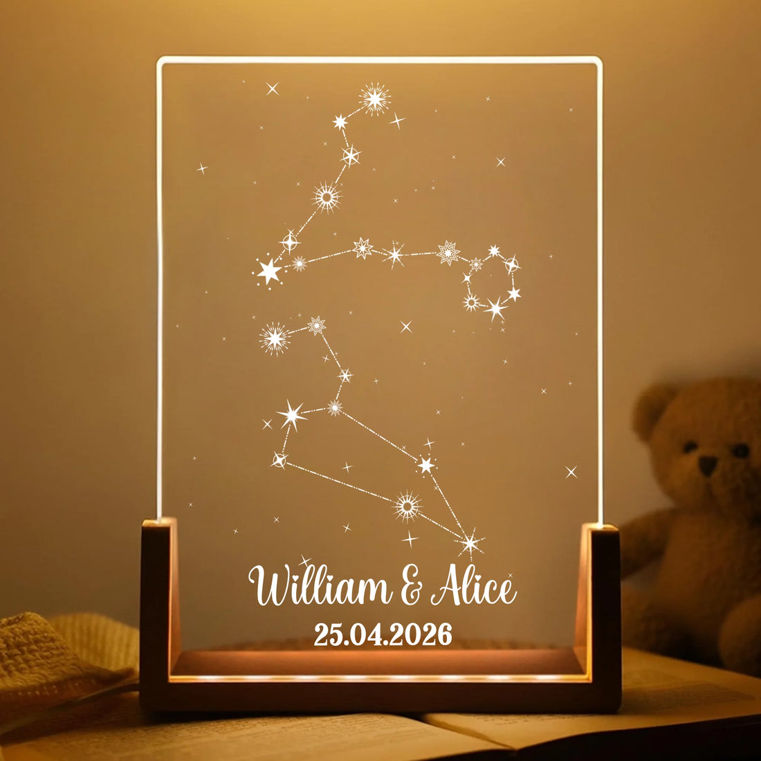 Couple's Constellations - Personalized Acrylic Night Light