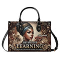 Never Stop Learning Personalized Leather Handbag