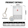 Personalized acrylic keychain size chart dimensions and specifications
