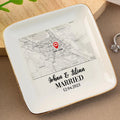 Personalized Map Jewelry Dish For Couples