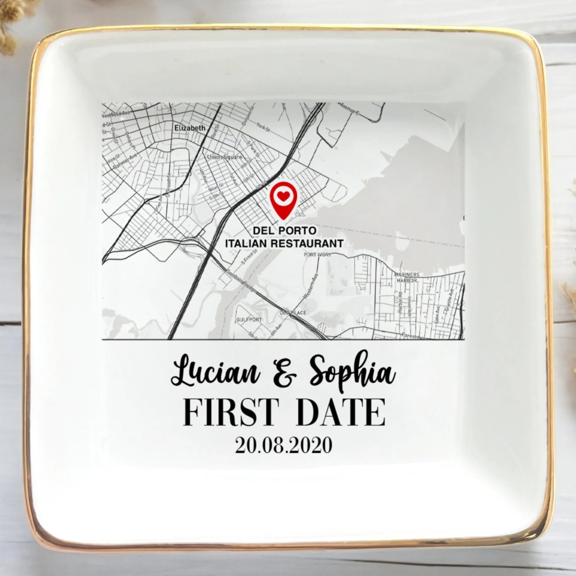 Custom Location Ring Holder Gift For Engaged Couples