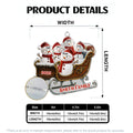 Personalized family acrylic ornament size chart and product details