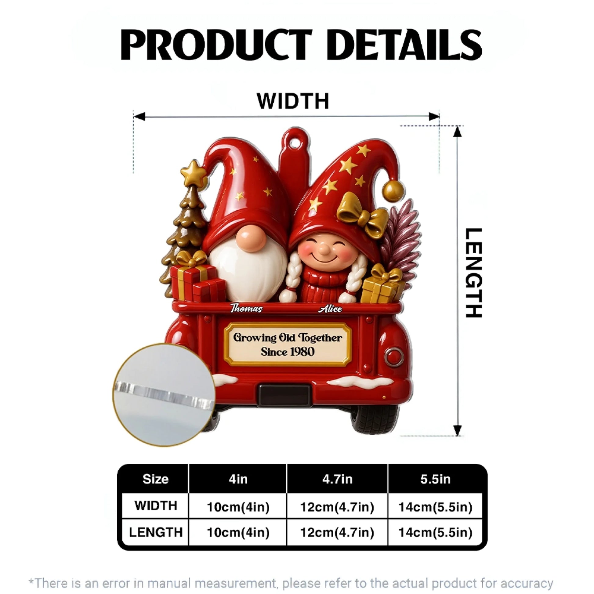 Personalized Acrylic Ornament Product Details And Size Guide
