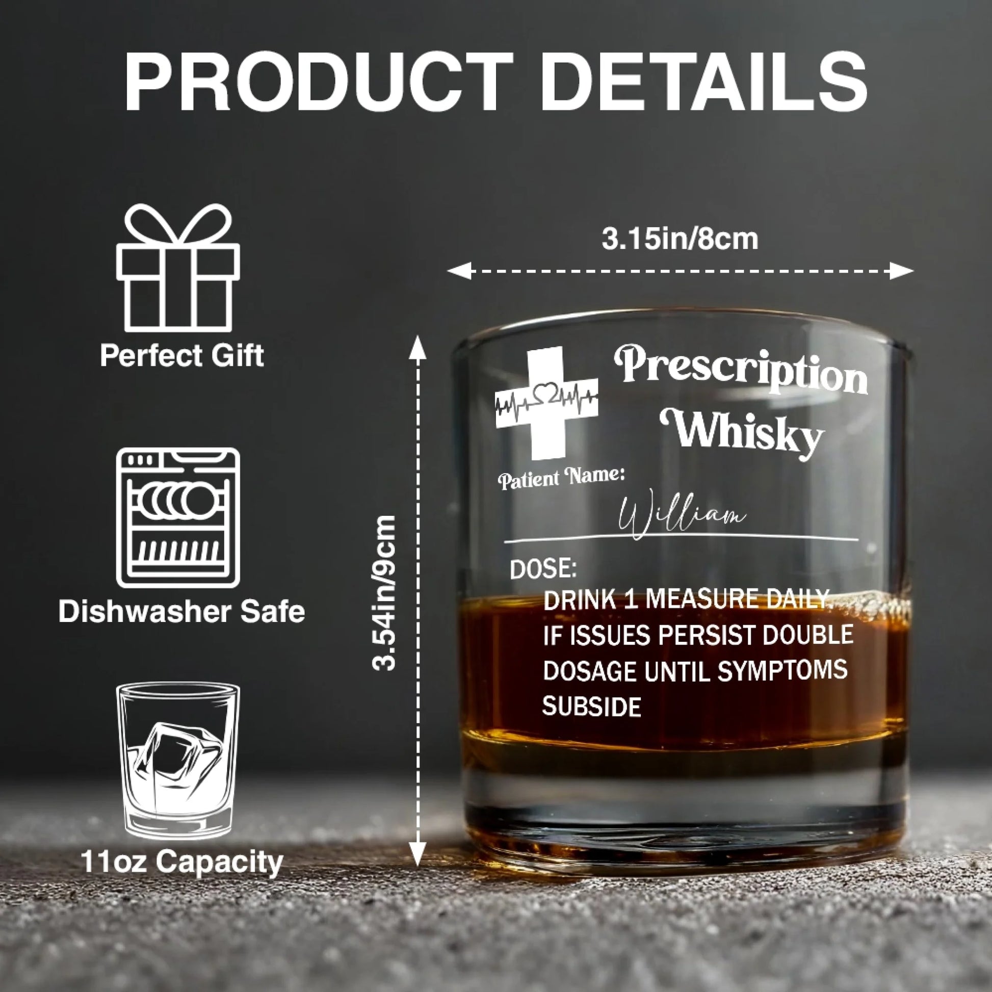 Personalized Whiskey Glass Product Details