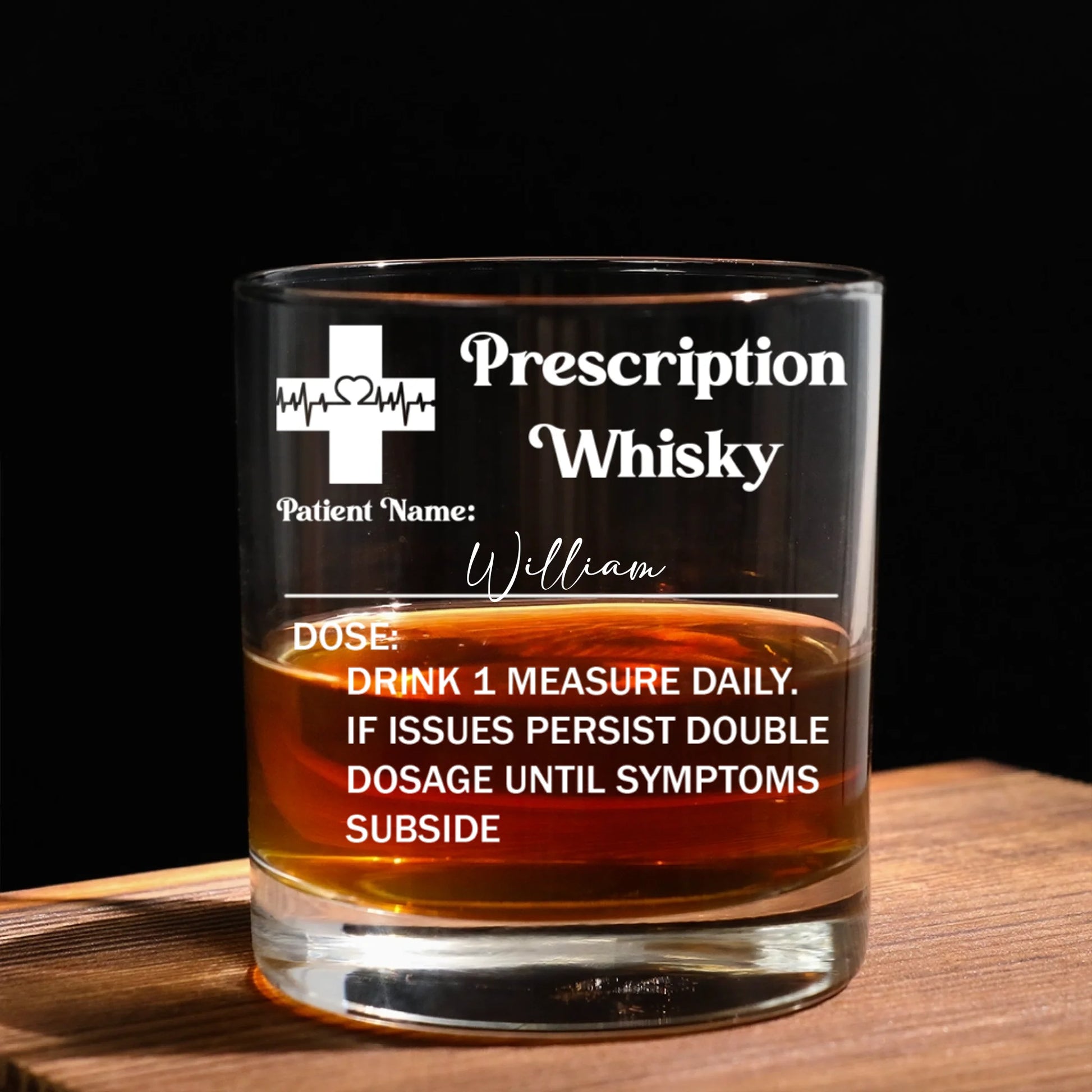 Prescription Whiskey Personalized Whiskey Glass