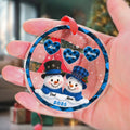 Custom family snowman glass ornament personalized Christmas decoration