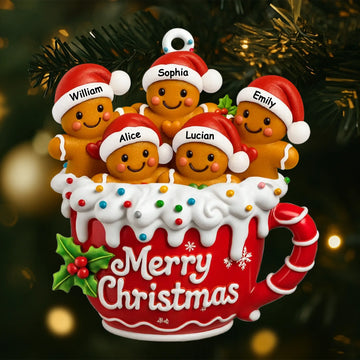 Personalized Christmas Gingerbread Family Ornament