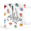 Personalized Mom's Hand Coffee Mug With Birth Flowers