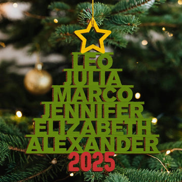 Personalized Family Name Christmas Tree Ornament