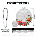 Memorial acrylic car hanger size chart and product details