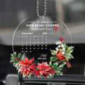 Personalized memorial acrylic car hanger and remembrance quote