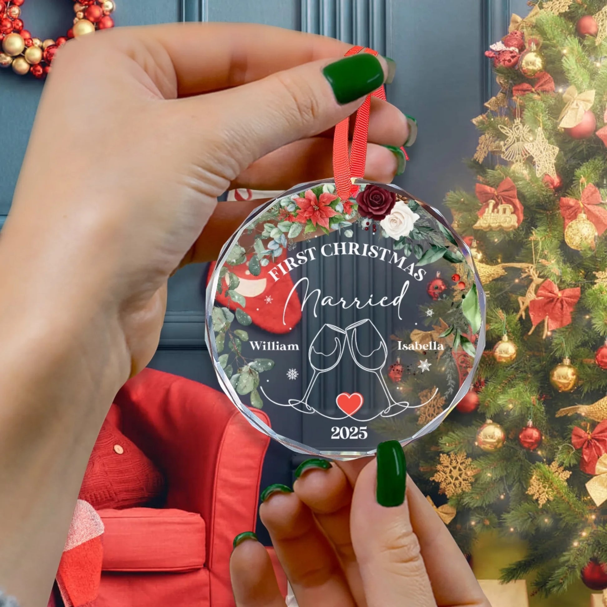 Custom First Christmas Ornament For Couples