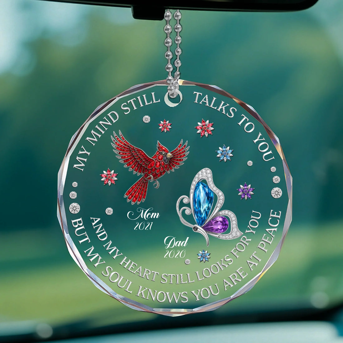 You Are At Peace - Personalized Glass Car Hanger