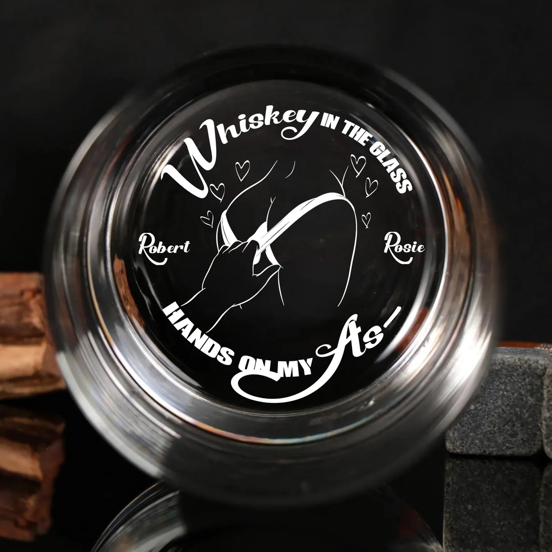 Hands on my As* - Personalized Engraved Whiskey Glass