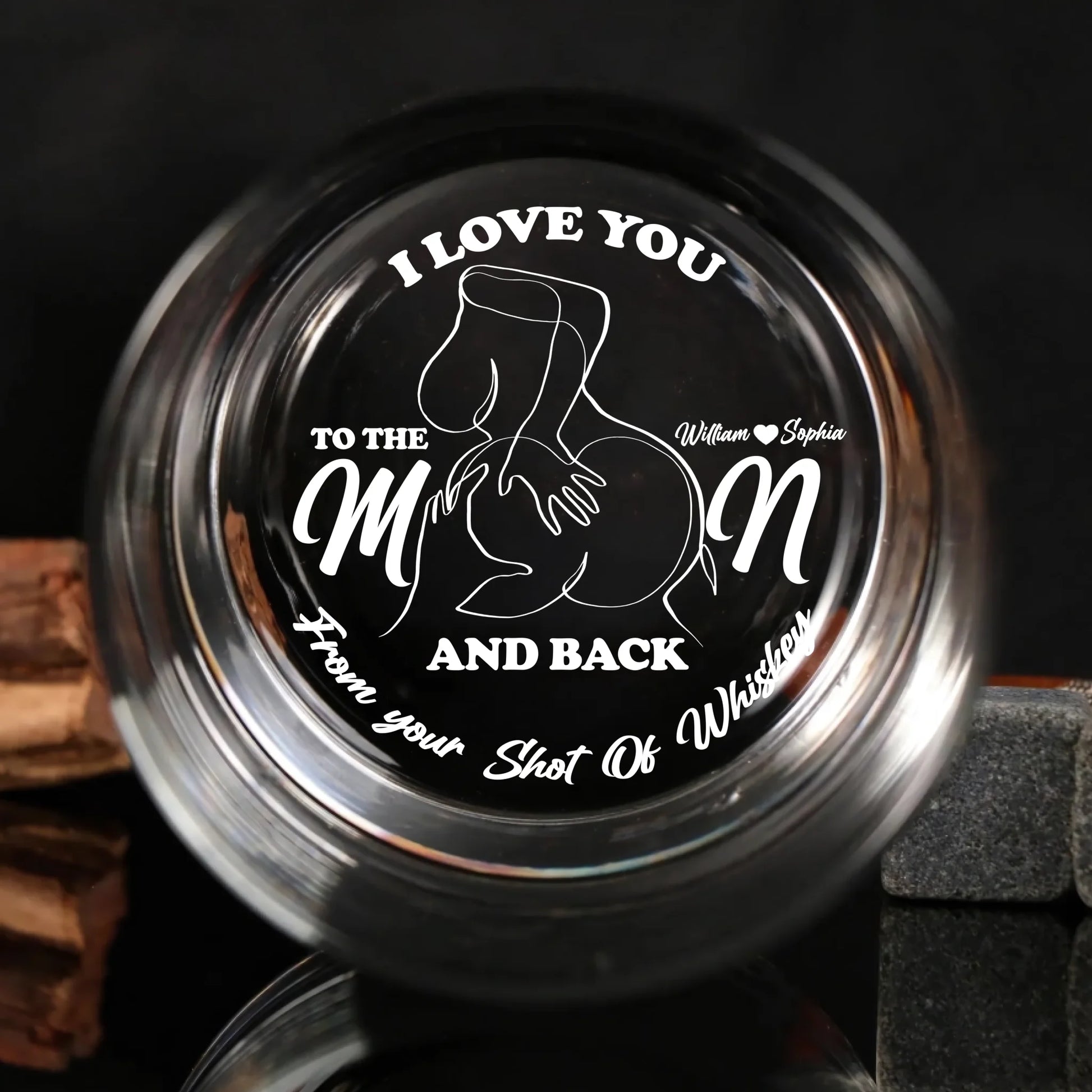 I Love You Personalized Engraved Whiskey Glass