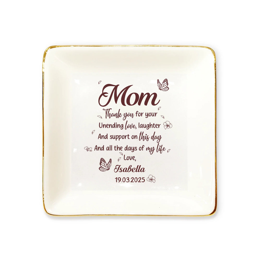 Mom - Personalized Ceramic Ring Dish